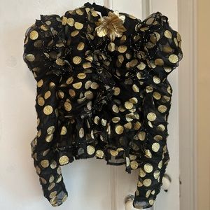 Zimmerman black and gold top BROKEN ZIPPER